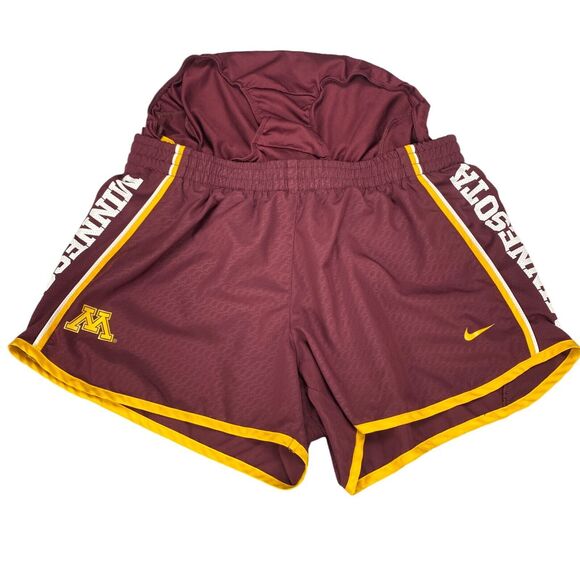 Nike Dri Fit Athletic Shorts Lined Women Large Minnesota Golden Gophers Maroon - Picture 1 of 12